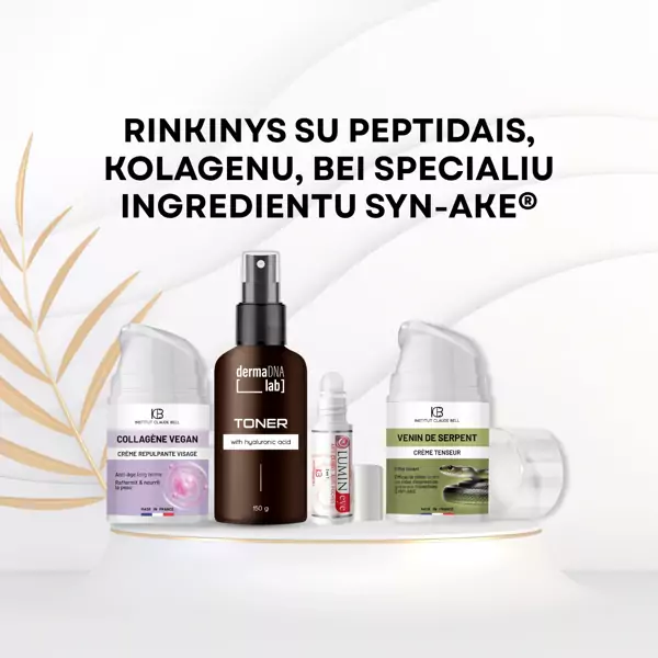 Rinkinys su peptidais, kolagenu, bei specialiu ingredientu Syn-Ake® Rinkinys su peptidais, kolagenu, bei specialiu ingredientu Syn-Ake®